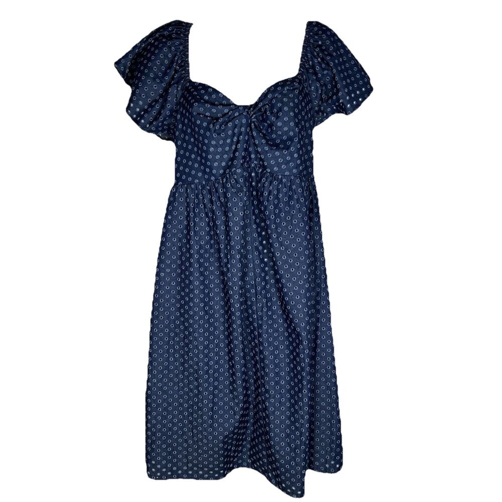 LA Relaxed NWT Organic Cotton Chambray Eyelet Dress SIZE M